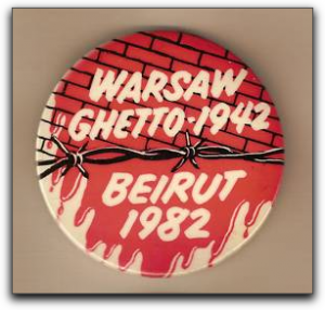 laple button comparing Warsaw Ghetto in 1942 with Beirut in 1982